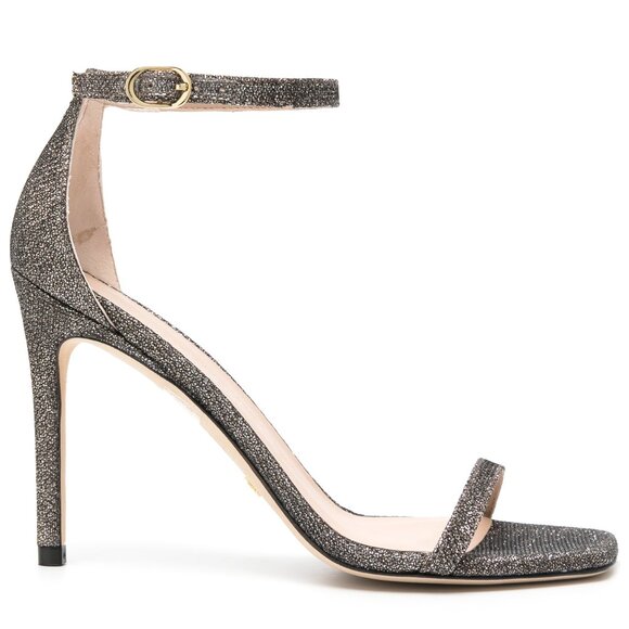 Stuart Weitzman Nudist Sandal - Pewter Noir (Size 8.5) - Worn once - Picture 1 of 6